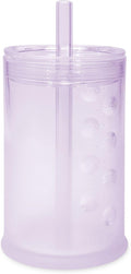 Olababy Clear View Silicone Training Cup with Straw Lid | Toddler Sippy Trainer 12mo+ | Unbreakable Water Drinking Cups for Kids 2yr+ | Baby Led Weaning & Feeding Supplies (Lilac, 9 oz)