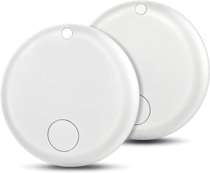 Air TrackerTags-2 Pack Tracker Tag Work with Apple Find My (iOS 14.6 Above Only) Smart Tag Item Finders for Key, Luggage, Backpack，etc. ((White, 2 Pack)