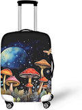 Butterfly Mushroom Print Travel Suitcase Cover Protector Elastic Zipper Closure Fit 18-21 Inch Luggage