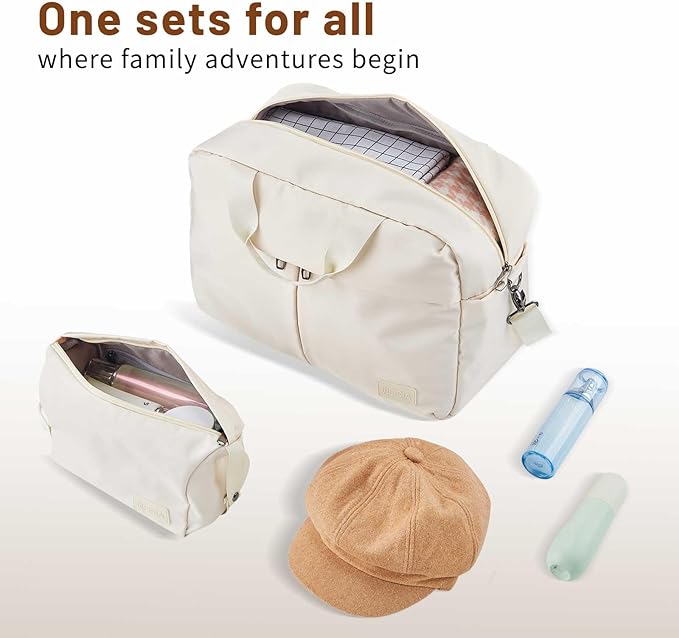 Luggage Sets 3 Piece with TSA Lock Hardside PC+ABS Carry On Suitcase with Spinner Wheels Lightweight Rolling Travel Luggage Sets with YKK Zippers (Beige)