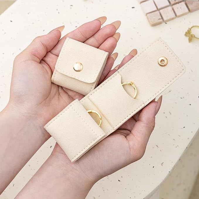 Mini Travel Jewelry Bag, 2025 New Travel Jewelry Case Organizer, Portable Foldable Compartment Auxiliary Mini Travel Jewelry Roll Bag With Buckle For Small Jewelry Earrings, Rings, Necklaces (G)