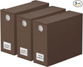 SpaceAid 3 Pack Bed Sheet Organizers and Storage, Foldable Sheet Organizer for Linen Closet, Sheets Set Folder Keeper with Window XL (Queen & King Size) Bedding Container (Brown, 3 Pack)