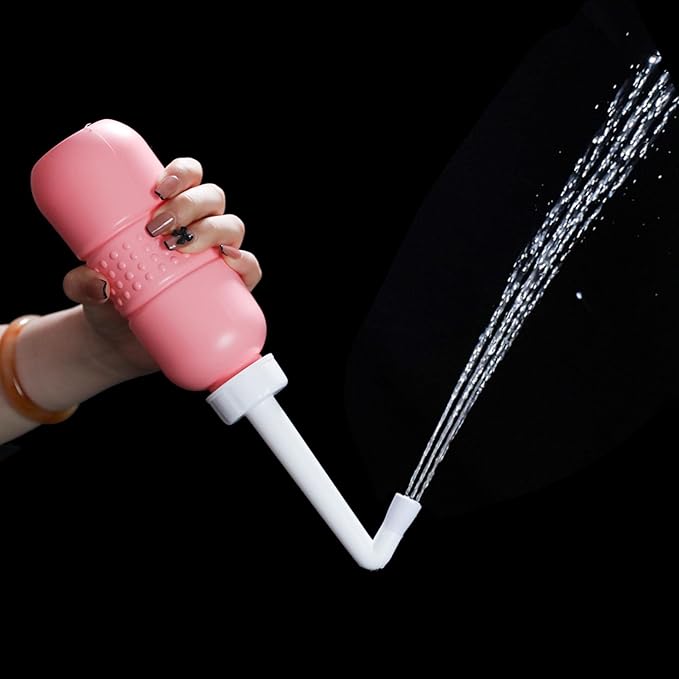 2PCS Pink+Blue Portable Bidets +Water Seal Cap - 15oz Peri Bottle for Postpartum Perineal Care- Baby Travel Bathing kit, Travel Bidet Bottle - 450ml Portable Bidet for Birth Tears, Hemorrhoids, Pain
