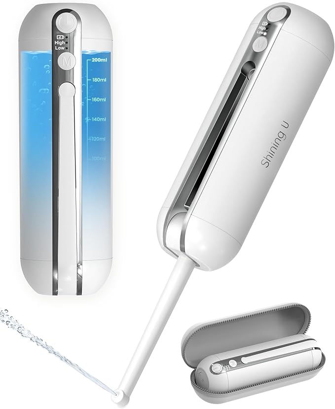 Portable Bidet for Travel, Rechargeable Electric Travel Sprayer with Adaptor, Waterproof High Pressure Handheld Bidet for Women Men Cleaning (White)