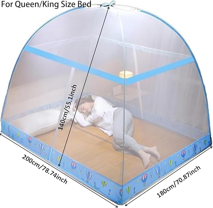 Pop-Up Mosquito Net Tent for Beds, Portable Folding Design with Net Bottom Bedroom and Outdoor Trip for Baby Adults, Easy to Install and Wash for Twin to King Size Bed 79 x71x59 inch (Pink)