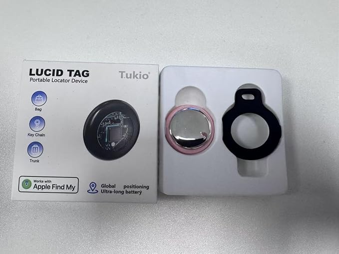 2025 New [Apple MFi Certified] (iOS Only) Air Tracker Tags-1 Pack, Bluetooth Tracker for Apple Find My, Replaceable Battery, Key Finder and Item Locator for Keys, Bags, Luggage, Wallet (Orange Pro)
