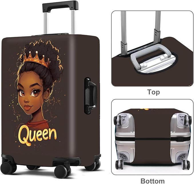 Luggage Cover Washable Suitcase Protector Anti-scratch Suitcase cover Fits 20-34 Inch Luggage (Girl-5, XL(32-34inch suitcase))