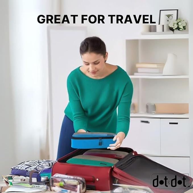 Large Packing Cubes for Suitcases - 5 Pcs set of Packing Cubes for Travel Carry on Suitcase Organizer Bags - Travel Cubes Organizer Bags for Luggage