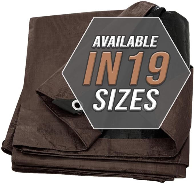 Large Waterproof Tarp - Heavy Duty 10 Mil Thick Poly Tarpaulin Ideal for Canopy Tents, Boats, RV or Pool Covers - Multipurpose Protective Tarps with Grommets for Indoor, Outdoor Use | 10' x 20' 2 Pack