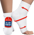 KEMFORD Ankle Compression Sleeve - Plantar Fasciitis Braces - Open Toe Compression Socks for Swelling, Sprain, Neuropathy, Foot Arch Support for Men and Women - 20-30mmhg, M, White