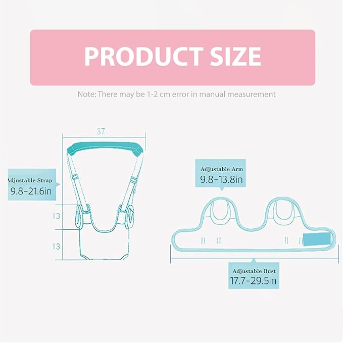 Baby Walking Harness-Handheld Assistant Belt- Toddler Infant Walking Aid for Trainer & Support 7-24 Month Old (all-season-Pink-1817)