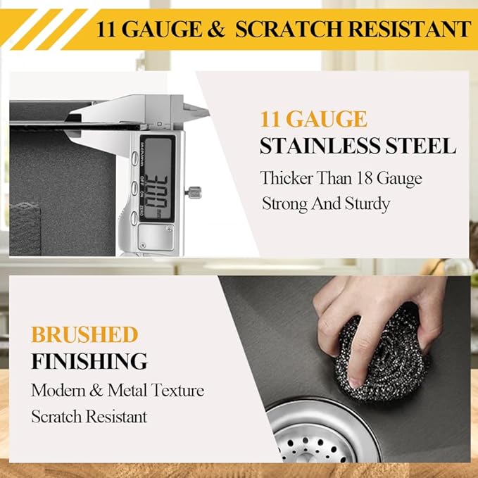 Black Kitchen Sink, Stainless Steel Drop In 33x22x9 Inch Single Bowl Topmount Kitchen Sink Combo-Stainless Grid,Soap Dispenser,Faucet Mat,Drain Strainer Set for Modern Style Kitchen&Bar