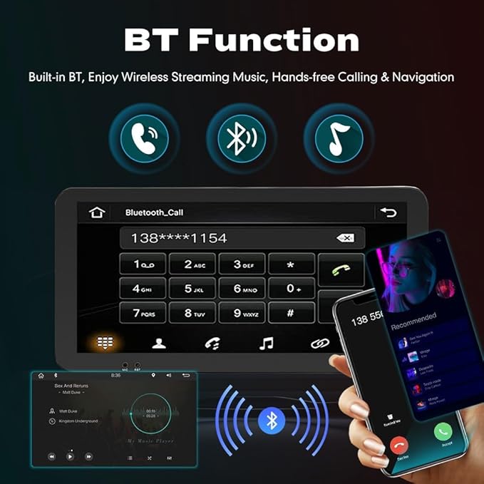 Kunfine CarPlay Android Auto Navigation Stereo GPS Radio Reverse Camera Display 10.33" QLED Touchscreen Headunit Tablet Pad Media Player for Subaru Forester 2007-2013, if Applicable Octa Core 4G+64G