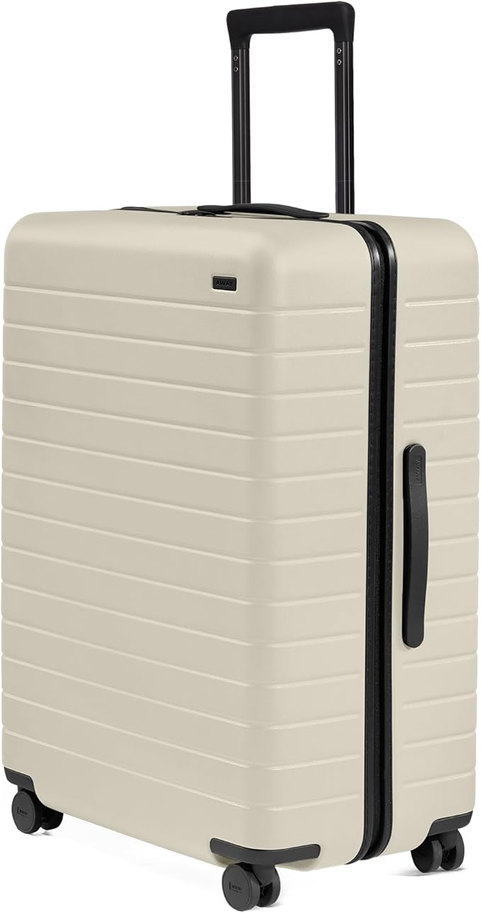 Away Large Checked Luggage, 29 Inch Hardside Suitcase with Spinner Wheels, Lightweight & Durable, TSA Lock, Salt White Matte