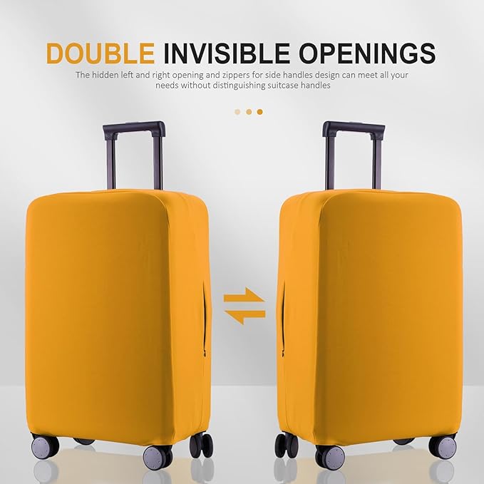 Travel Luggage Cover Suitcase Protector Scratch-Resistant Fit 19-31 Inch Suitcase, Not Included Suitcase (Yellow, SX(22-23 inch))