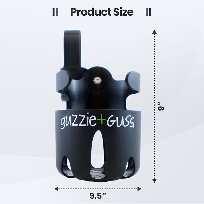 Guzzie+Guss Oxygen v2 Lightweight Stroller & Universal Cup Holder Bundle – Compact, Travel-Friendly Baby Stroller with Easy Fold Design + Adjustable Drink Holder for Strollers, Bikes, and More