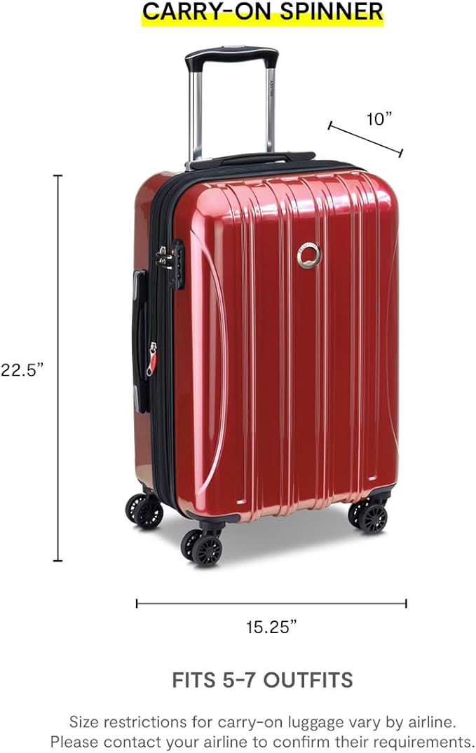 DELSEY PARIS Helium Aero Hardside Expandable Luggage with Spinner Wheels, Blue Cobalt, Carry-On 21 Inch