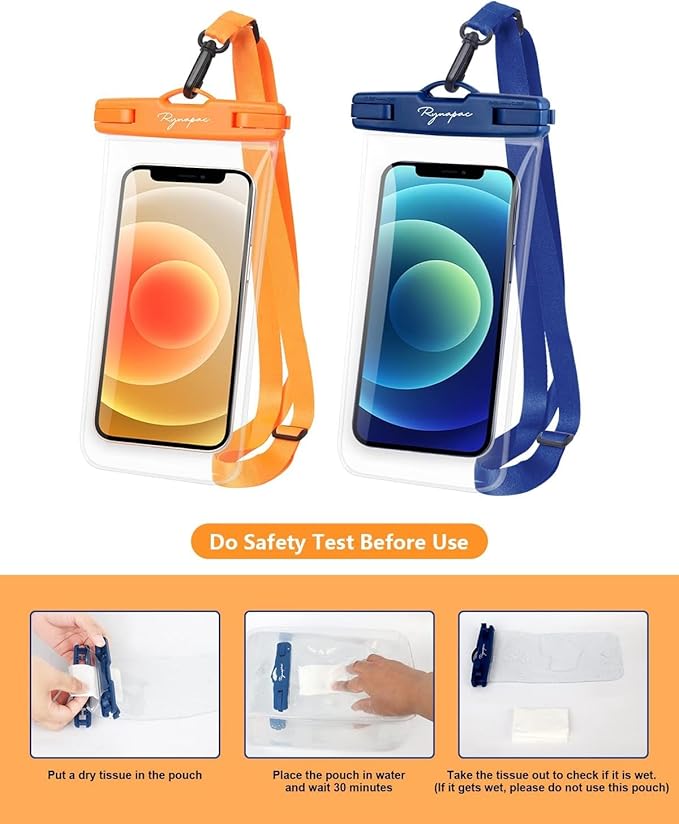 Waterproof Phone Pouch Bag - 7.5in Waterproof Phone Case for Beach Travel Must Haves, IPX8 Dry Bag with Lanyard for iPhone 16 15 Pro Max Galaxy S24+ S23 Pixel 8a, Cruise Essentials