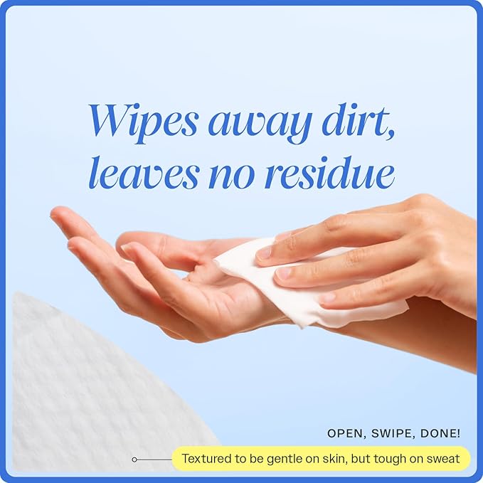 On-the-Go Body Cleansing Cloths Unscented - 30 CT Large, Biodegradable Wipes for Instant Freshness - Perfect for Travel, Post-Workout, and Quick Clean-Ups