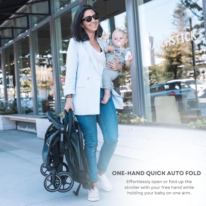 guzzie+Guss Oxygen v2 Lightweight Stroller – Compact, Foldable, Travel-Friendly for Baby, Infants and Toddlers - Raven