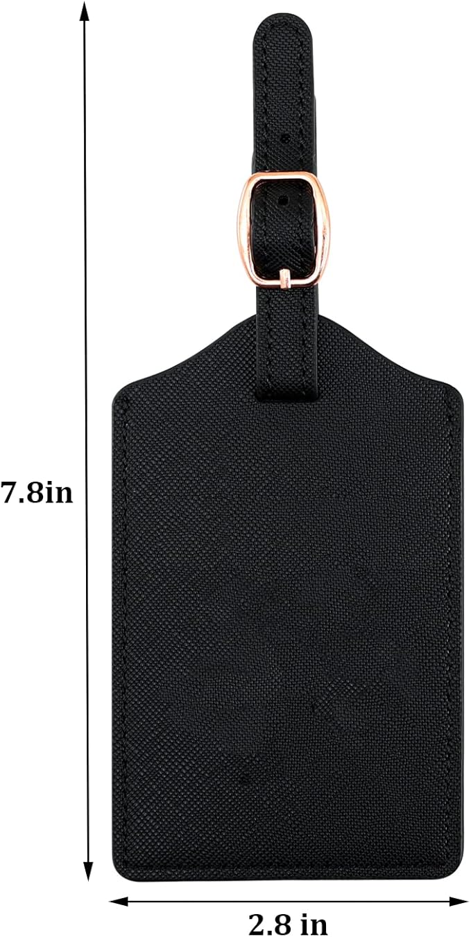 Luggage Tag PU Leather for Suitcase Baggage Handbag Travel Bag Label Suitcase Tag w. Name Card & Privacy Cover (Y)