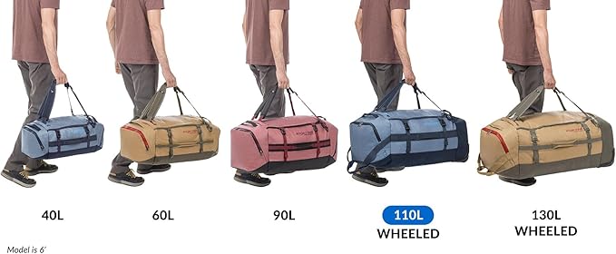 Eagle Creek Cargo Hauler Wheeled Duffel - Durable Duffel Bag for Travel - Easy Access Compartment - Deployable Backpack Straps - Lockable Zipper Opening - Iron Orange - 110L