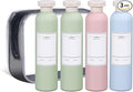 ASEVAT 8.8 oz Plastic Leak Proof Travel Bottles for Toiletries, Plastic Travel Size Containers, Shampoo and Conditioner Bottles Refillable Squeeze Bottle for Lotion, Body Wash (4Pcs)