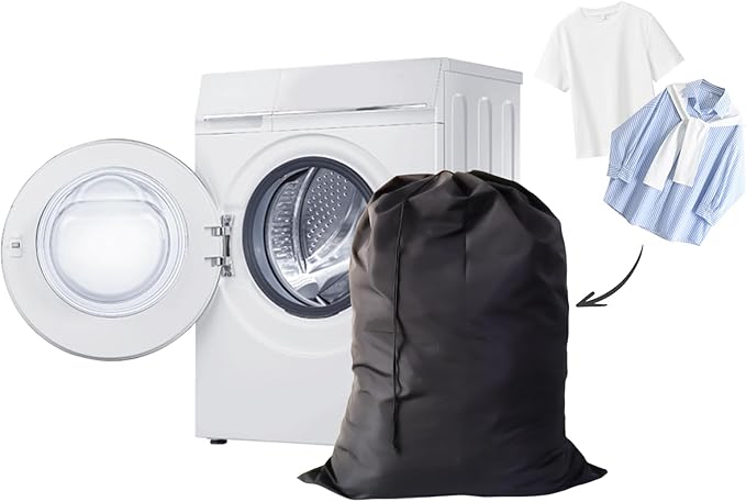 Extra Large Laundry Bag 18 Pack, Travel Laundry Bags with Drawstring Closure, 30"x40", for college, dorm, apartment dwellers (18Pcs Black)