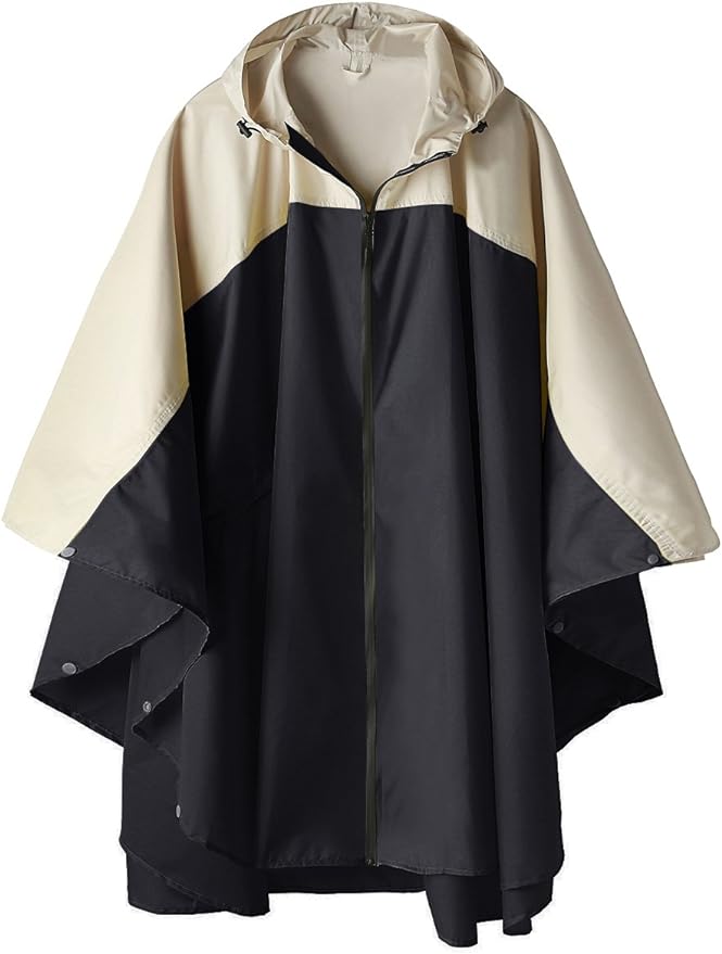 SaphiRose Unisex Rain Poncho Hooded Waterproof Raincoat for Adults Women