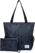 ETidy Large Capacity Foldable Tote Bag With Zipper Water-resistant SandproofWomen Beach Bag Handbag GymBag Travel ShoppingBag