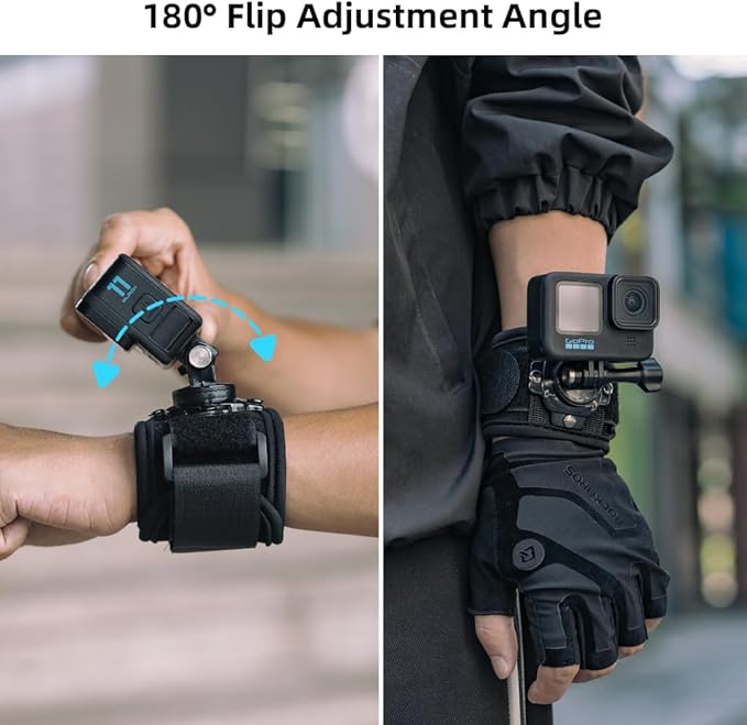 SUREWO Wrist Strap Mount Compatible with GoPro Hero 13/12/11/10/9/8/7//6/5 Black,DJI Osmo Action 5 pro/4/3,Insta 360 ONE R,AKASO/Campark and More