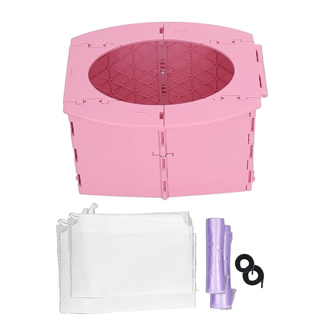 Portable Lightweight Foldable Toddler Potty Baby Toilet Camping Travel (Pink)