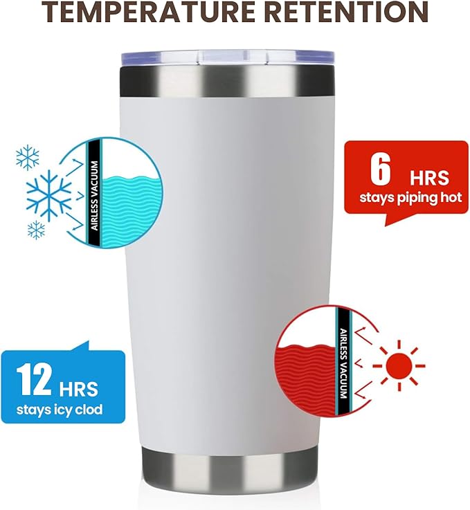 MEWAY 20oz Tumbler 8 Pack Double Wall Vacuum Insulated Travel Mug Bulk, Mix Color Stainless Steel Tumblers with Lid and Straw, Durable Powder Coated Coffee Cups for Cold & Hot Drinks（Mix Color, 8