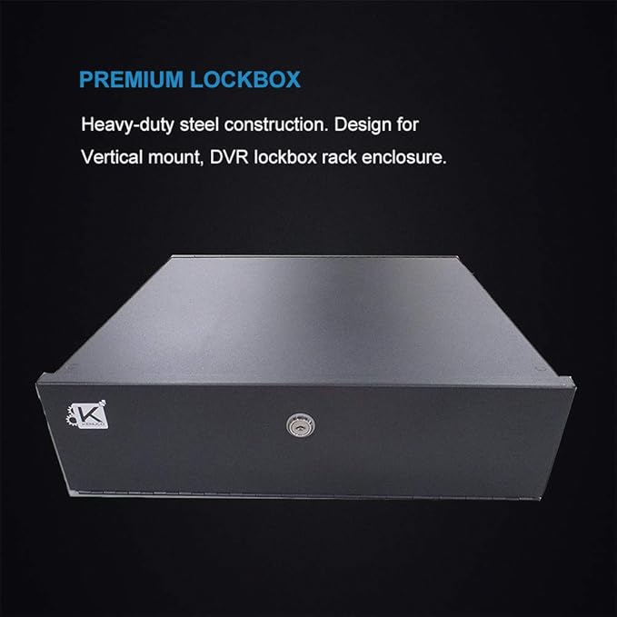 Kenuco White Heavy Duty 16 Gauge Steel DVR Security Lockbox with Fan (BK 15'' X 14.86'' X 4.96'')