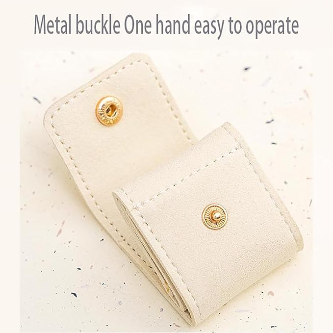 Mini Travel Jewelry Bag - Small Foldable Jewelry Case & Organizer Pouch with Snap Closure, Soft Fabric for Tangle-Free Necklaces Rings Earrings, Portable Storage Holder for Women Gift (Gray x 1)