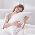 Globon Luxury Feather Down Pillow King Size,Medium Firm Gusseted Bed Pillows for Sleeping, Hotel Collection Fluffy Pillow, 18"X34", Pack of 1