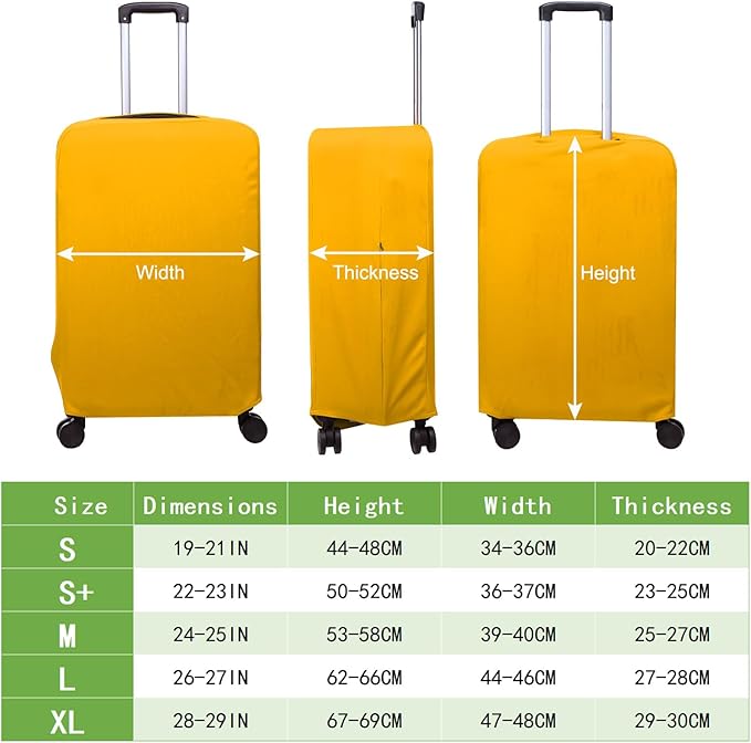 PATIKIL Luggage Cover, Suitcases Covers Elastic Carry on Cover Protector Washable Scratch-Resistant Fits 22-23 Inch Luggage for Travel Business Trips, Yellow