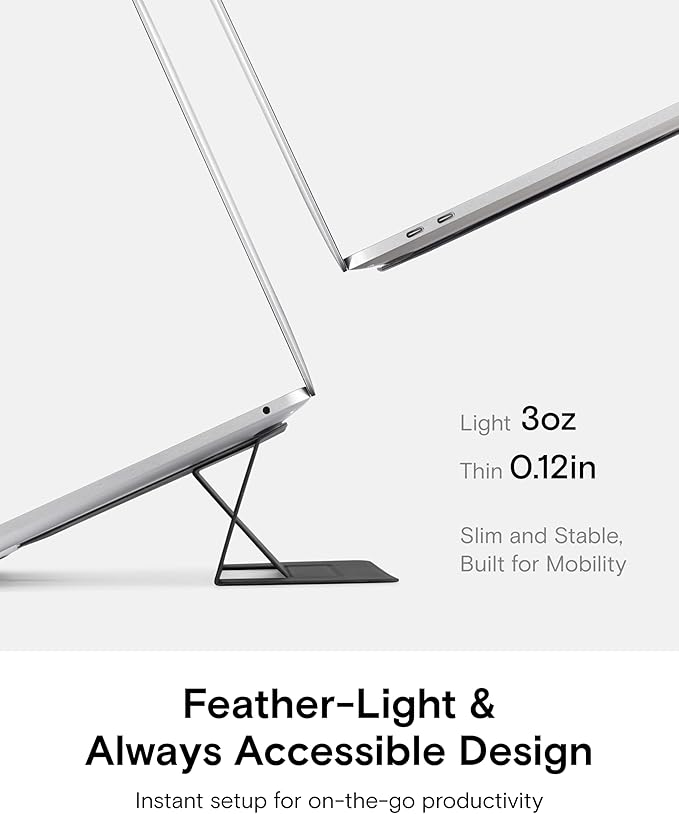 MOFT Laptop Stand for Desk, Adhesive Laptop Stand with 2 Adjustable Viewing Angles, Foldable and Portable Computer Stand Compatible with MacBook Air, MacBook Pro 11"-16", Starry Grey