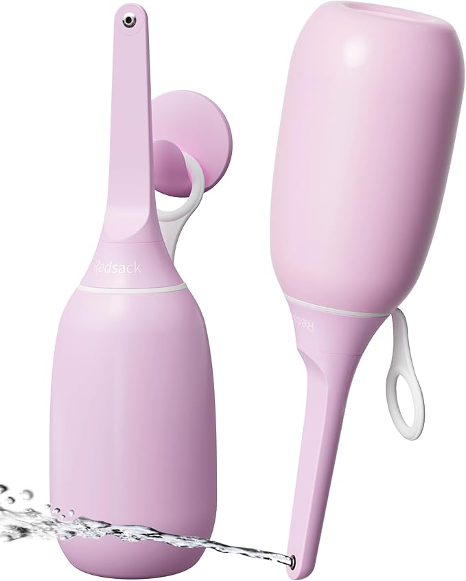 Portable Handheld Bidet Sprayer for Toilet - Unisex High-Pressure Personal Hygiene Bottle, 400ml/13.5oz Large Capacity with Quick-Fill, Collapsible & BPA-Free, Includes Wall Hook (Pink)