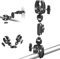 NEEWER Double Super Clamp Camera Mount with Magic Arm, NATO Interface, Cold Shoes, 1/4" Locating Holes for ARRI, Desk Studio Photography Light Stand Pole Cross Bar Umbrella Holder Clamp Mount, UA060