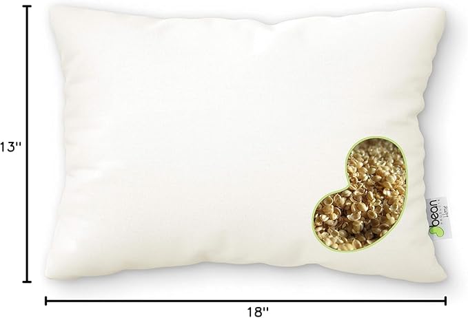 Bean Products Travel Bed Pillow for Sleeping – Organic Millet Fill with Organic Cotton Fabric, Soft Toddler Head Pillow – Eco-Friendly, Breathable, and Durable Sleep Aid, Made in The USA, 13" x 18"