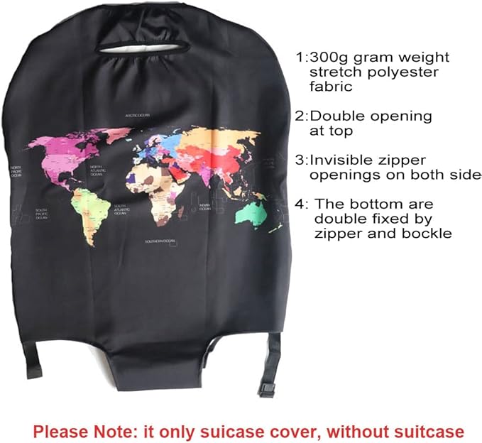MosaiRudo Thicker Luggage Cover Elastic Suitcase Cover Protector Fits 18-32 Inch Suitcase Travel Accessories (TKM0071, M)
