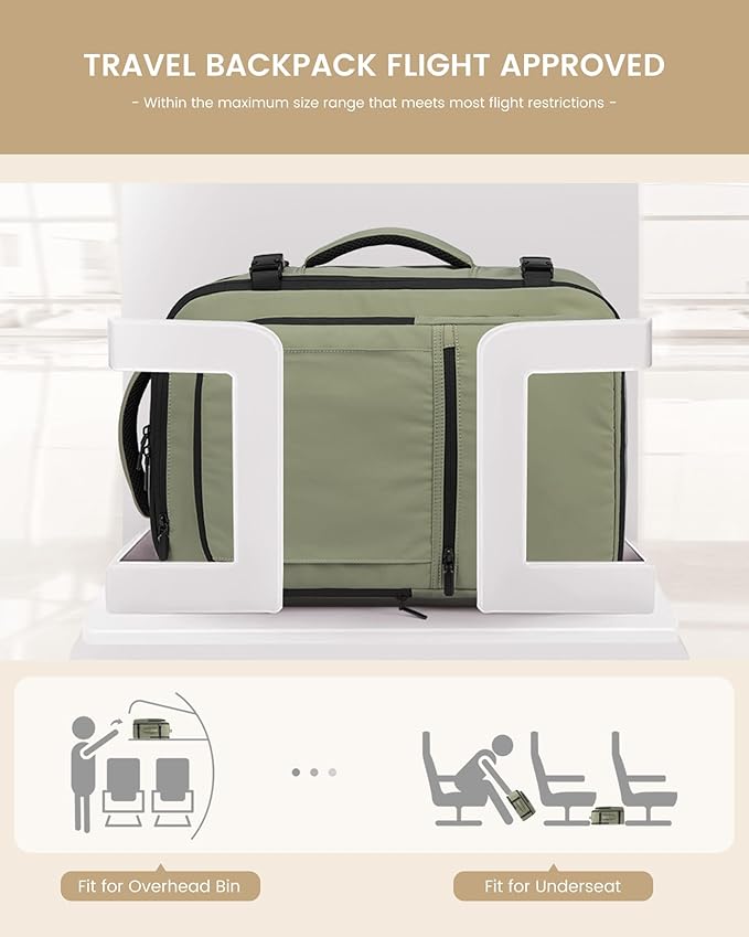 LOVEVOOK Travel Backpack for Women & Men, 40L Large Carry On Backpack Airline Approved, TSA Personal Item Weekender Bag, Water Resistant Laptop Backpacks with 3 Packing Cubes for Travel Essentials
