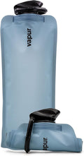 Vapur Collapsible Water Bottle With Carabiner, Compact Bottle Folds Flat For Hydration On The Go, Ideal for Traveling, Hiking or Camping, 34 Ounce, Blue Steel, Pack of 1