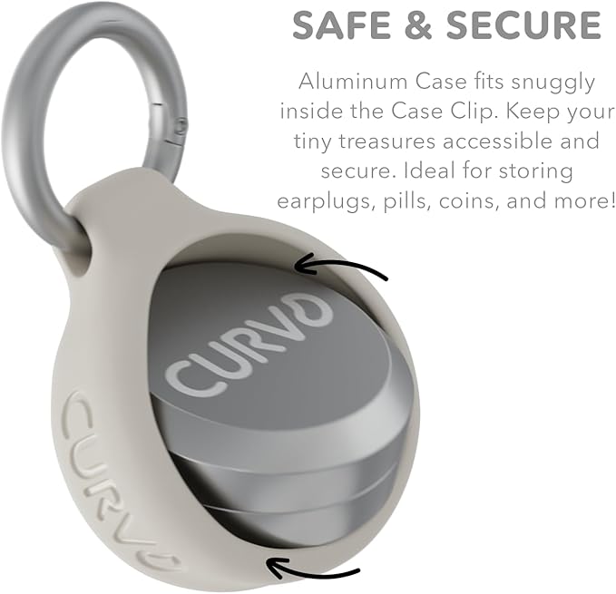CURVD Premium Carrying Case – Durable Travel Keychain Container, Medicine Pill Organizer & Travel Pill Box, Small Waterproof Holder for Pills, Earplugs, Jewelry, Compatible with Loop, Vibes & Eargasm