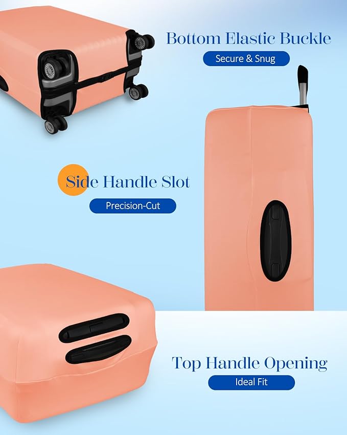 Slohif Luggage Cover for Suitcase Tsa Approved Protector - Luggage Sleeve Suit Case Cover Travel Stretch Large Baggage Case Protective Washable Fit 30-32 Inch Rose