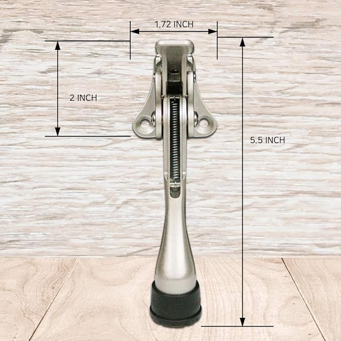 Door Stopper, One-Touch semi-Automatic Metal Door Stopper, with Non-Slip Rubber Tip for Wood, Concrete, Tiled, and Carpeted Floors (4inch x 20pack, Brown)