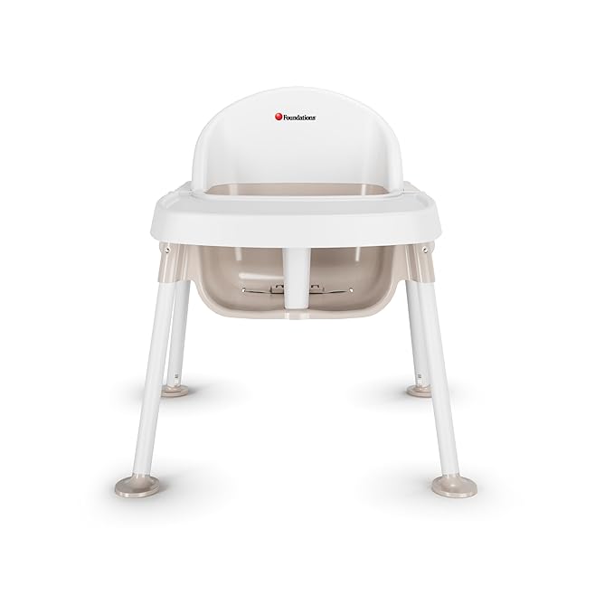 Foundations Secure Sitter Feeding Chairs Multipack, No-Tip Feet, 3-Point Adjustable Harness, Removable Tray, Easy to Clean, Stackable Feeding Chairs, 3 Pack (9 inch)