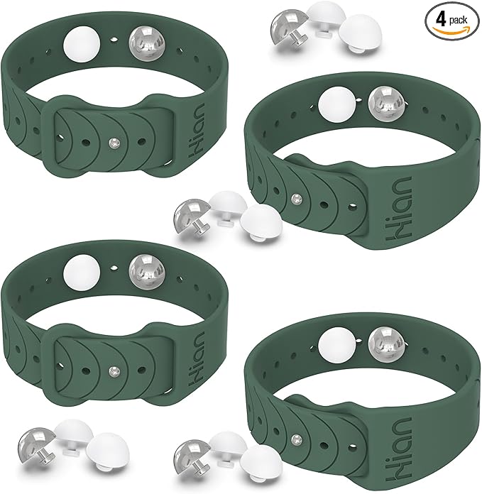 Motion Sickness Bands Anti Nausea Acupressure Wristband Sea Sickness Wristbands Nausea Bands Natural Relief Motion & Morning Sickness -（2 Pairs Pine Green）