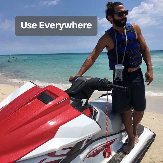 AquaVault 100% Waterproof Floating Smart Phone Case & Money Pouch - Fits All Phones - Made from Premium Heavy Duty PVC for Added Drop Protection - Includes Adjustable Neck Strap. Black